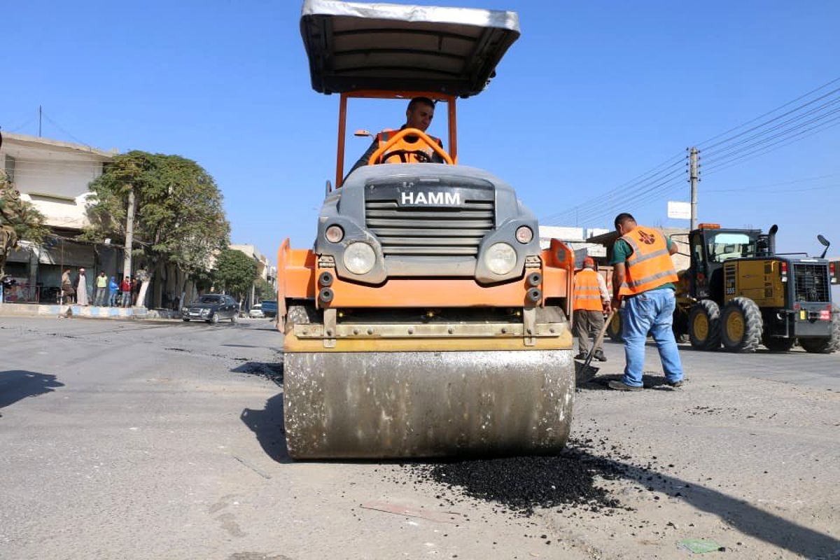 Tel Abyad\'da yol çalışmaları devam ediyor