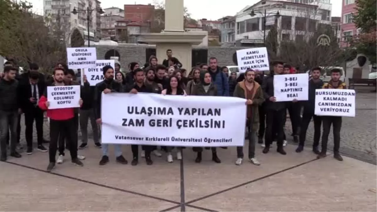 üniversite öğrencileri ulaşım zammına tepki gösterdi