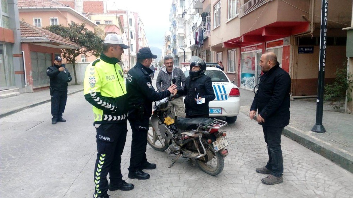 Yakaket\'te emniyetten kask uygulaması