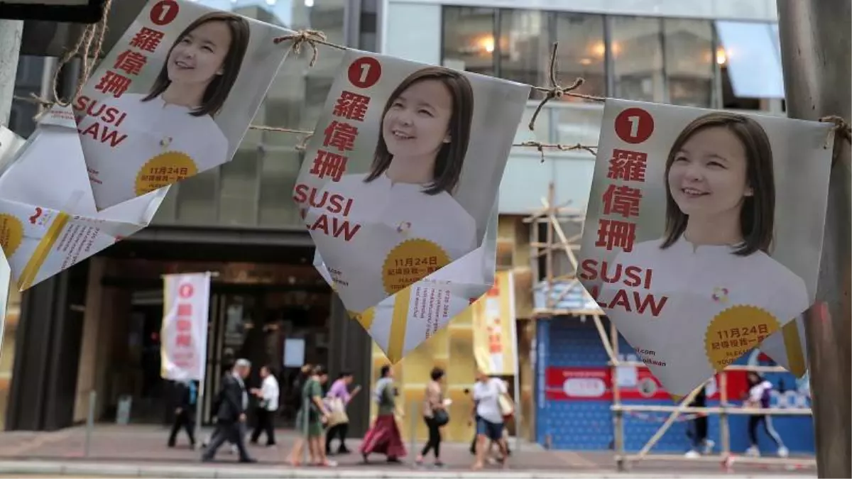 Hong Kong\'da halk, aylar süren protestolar gölgesinde yerel seçimler için sandık başında