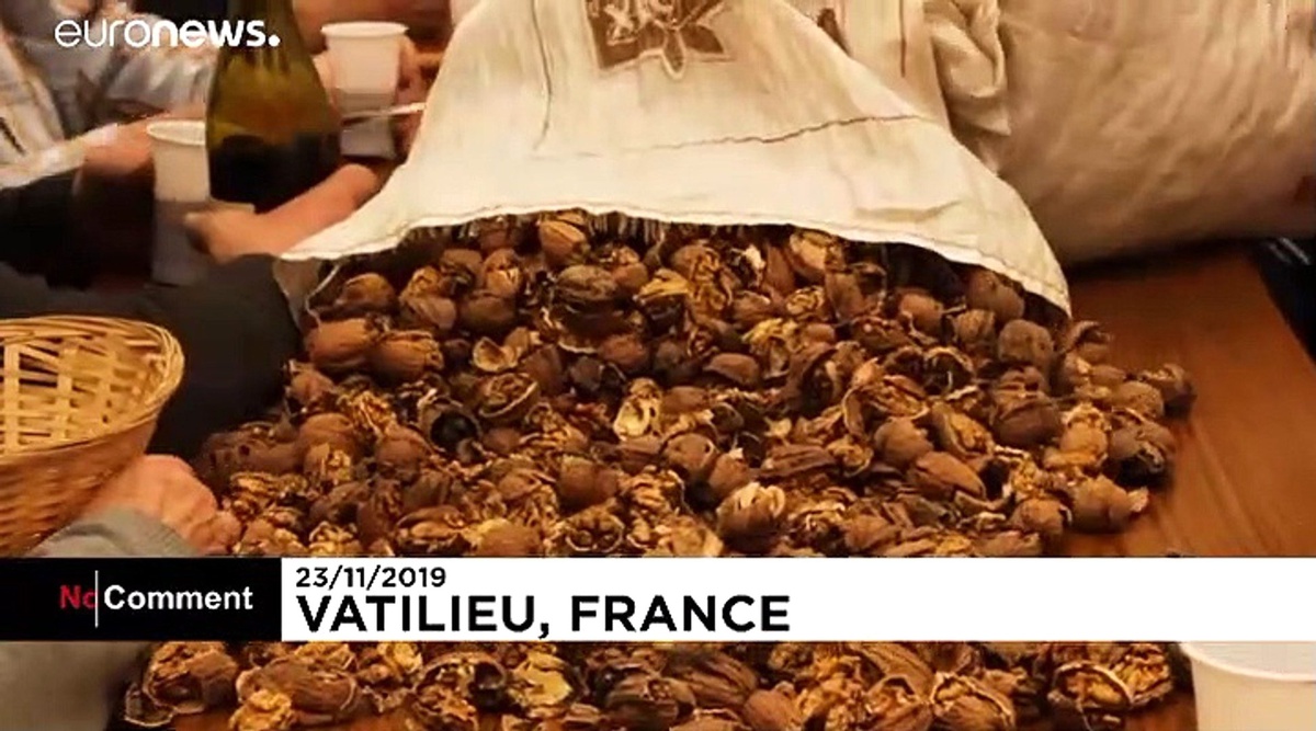 Fransa\'nın Vatilieu köyünde ceviz festivali