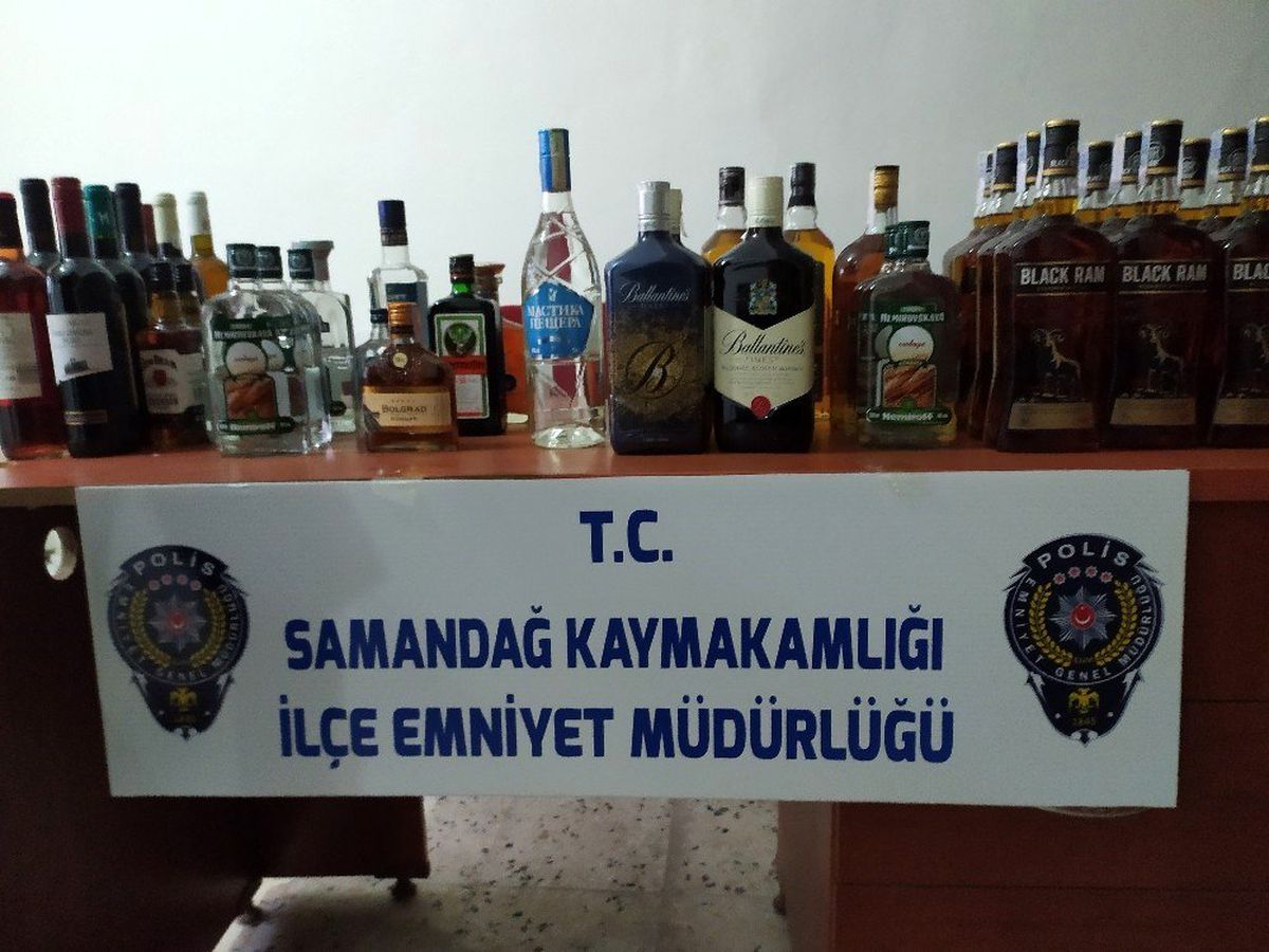Hatay\'da 70 şişe sahte içki ele geçirildi