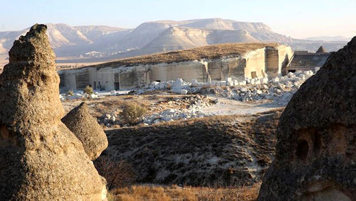 Kapadokya\'daki "kayadan oyma yer altı müzesi"nde sona yaklaşıldı