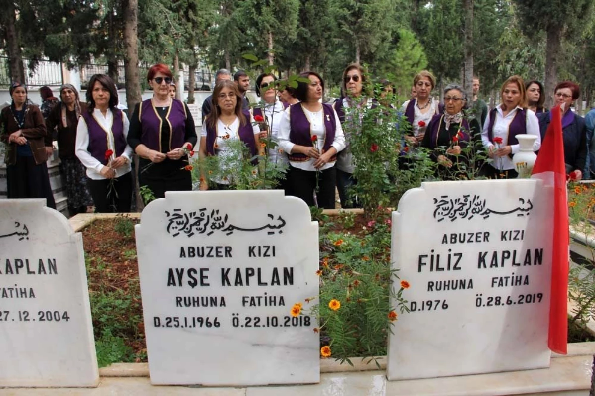Mersin\'de erkekler tarafından katledilen kadınlar, mezarları başında anıldı