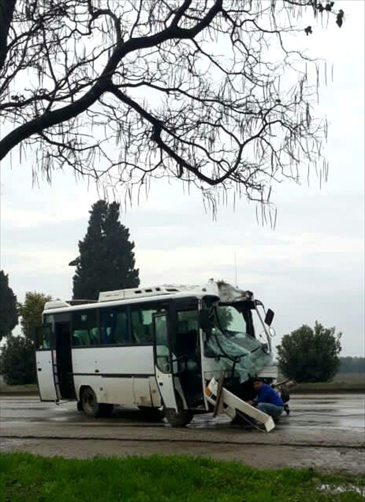 Torbalı\'da midibüs ağaça çarptı: 5 yaralı