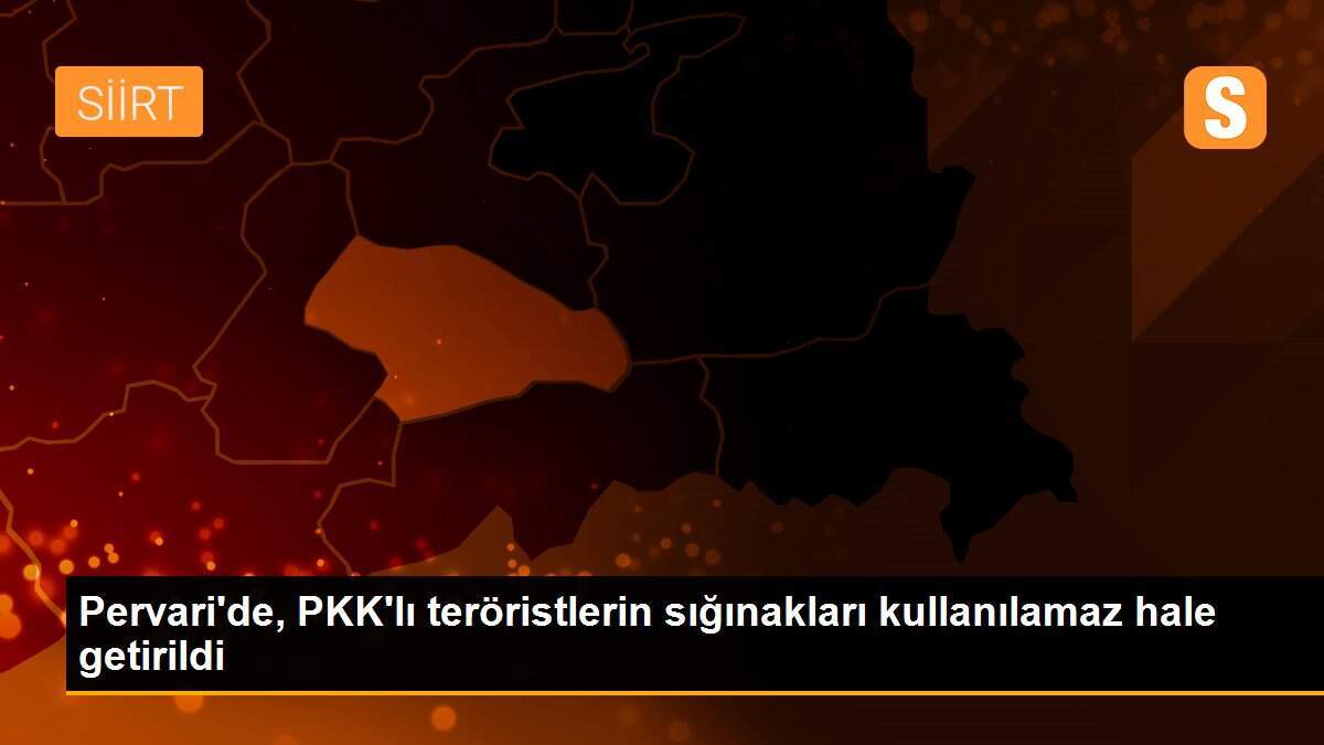 Pervari\'de, PKK\'lı teröristlerin sığınakları kullanılamaz hale getirildi