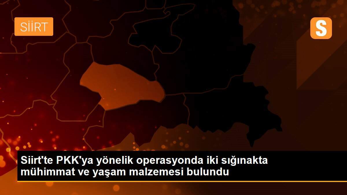 Siirt\'te PKK\'ya yönelik operasyonda iki sığınakta mühimmat ve yaşam malzemesi bulundu