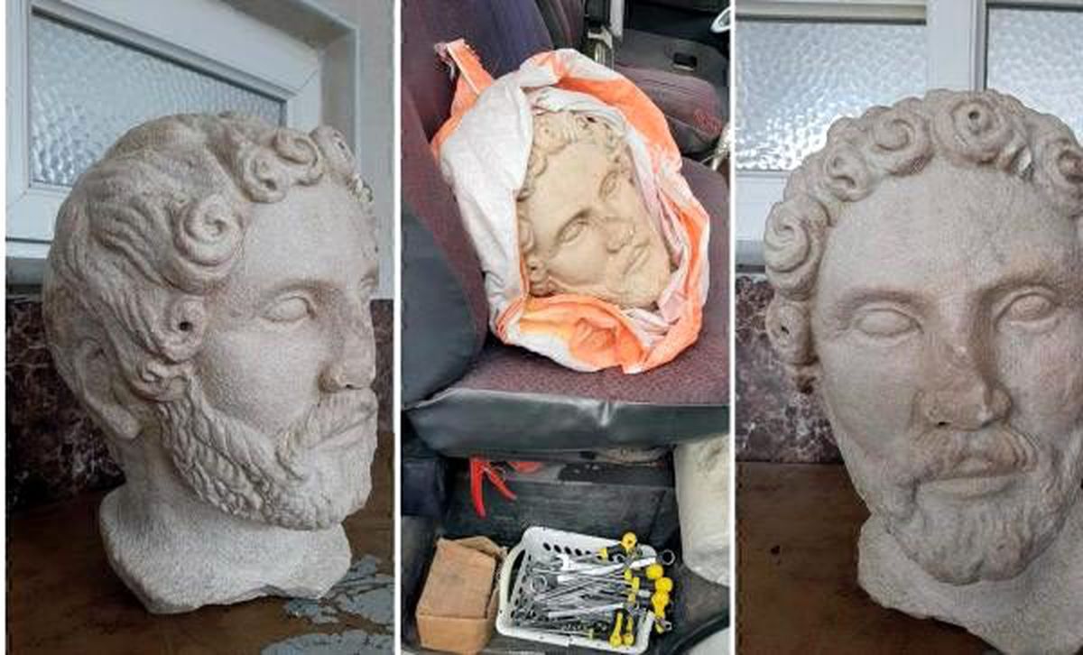 Tekirdağ\'da tarihi heykel başı ele geçirildi