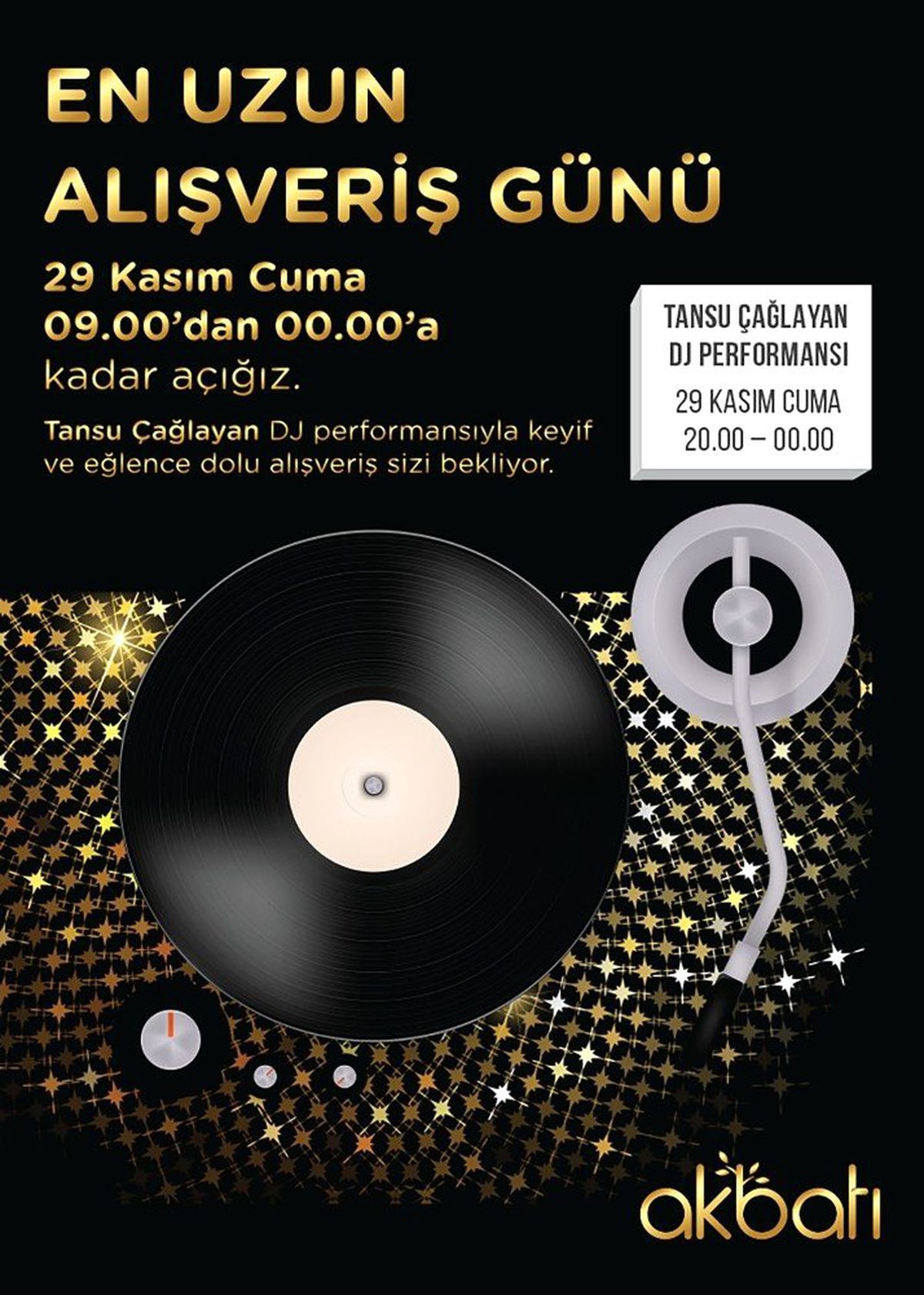 Akbatı\'dan Alışveriş Günü\'ne özel program