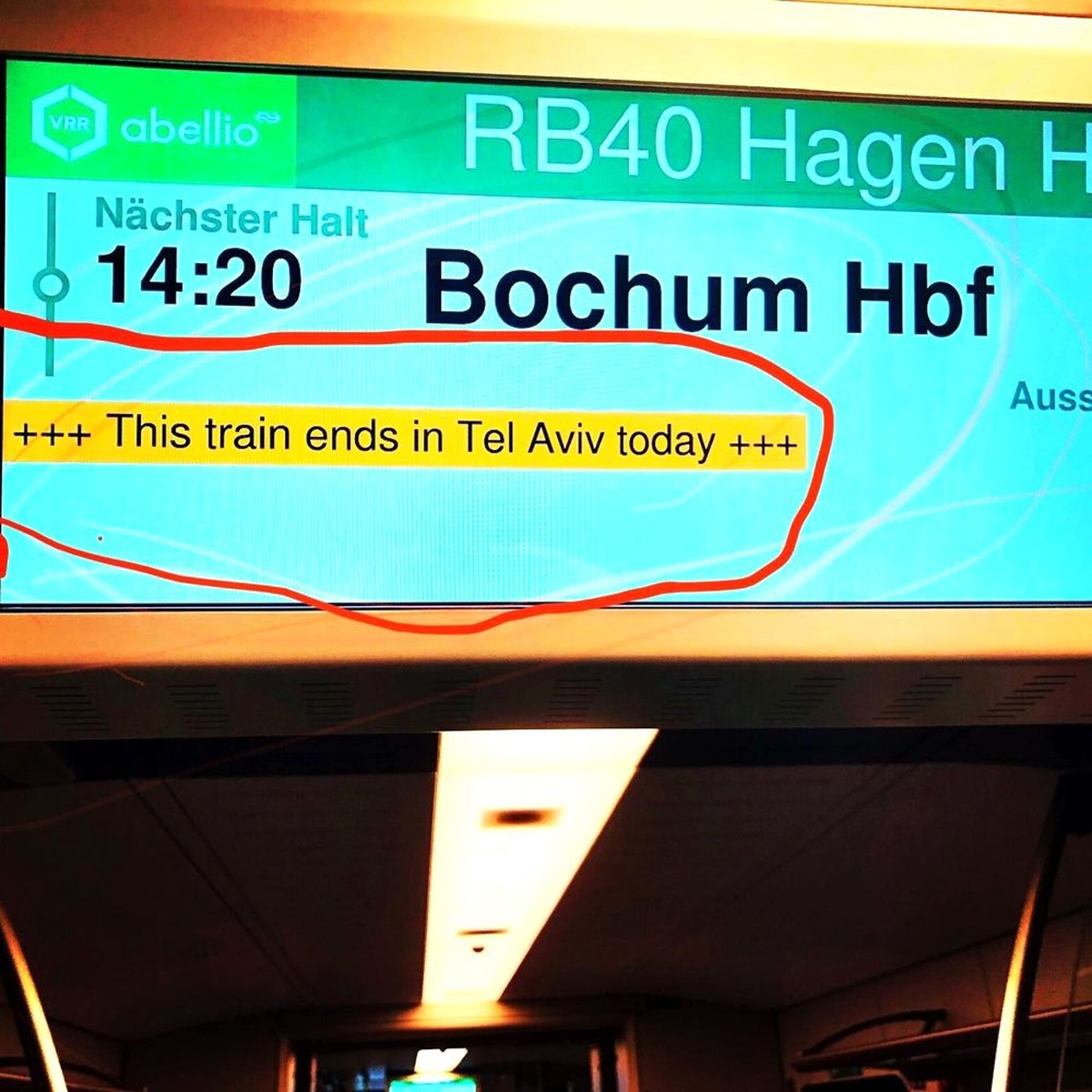 Almanya\'daki tren istasyonunda "Tel Aviv" krizi