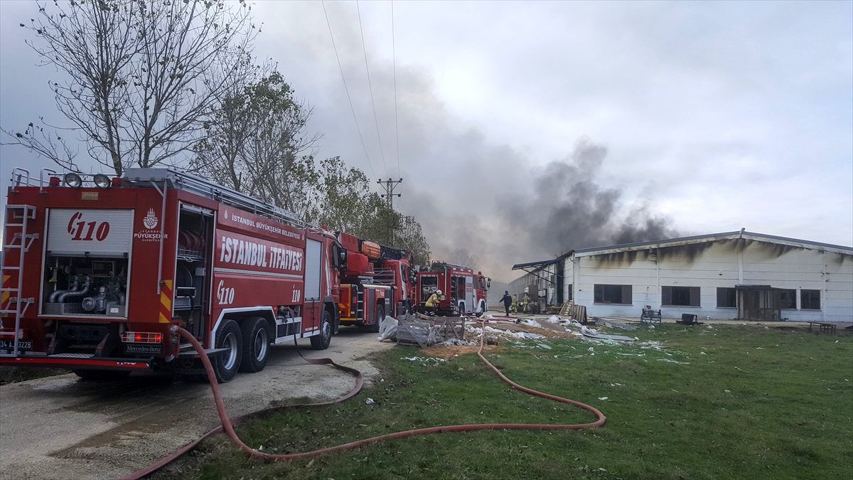Çatalca\'da fabrika yangını
