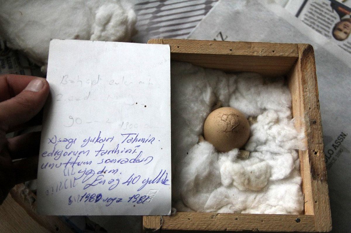 İnsan figürü olduğunu söylediği yumurtayı 40 yıldır saklıyor