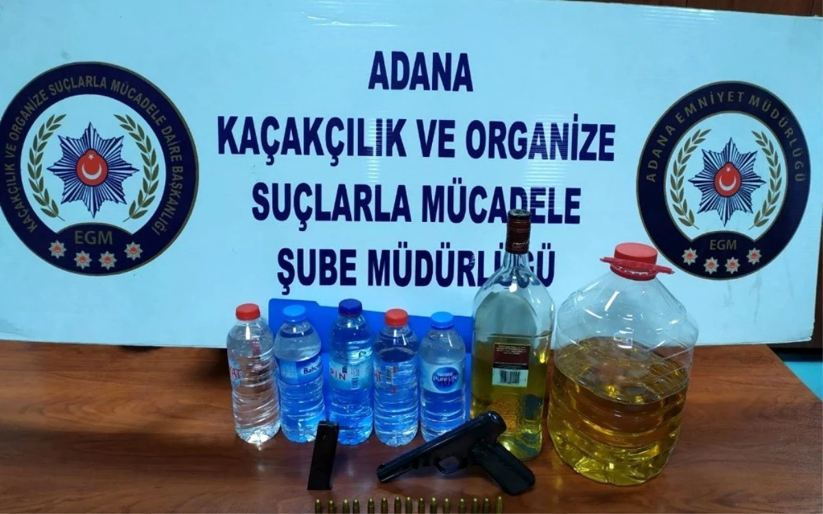 Tekel bayisinde 6 litre kaçak içki ele geçirildi