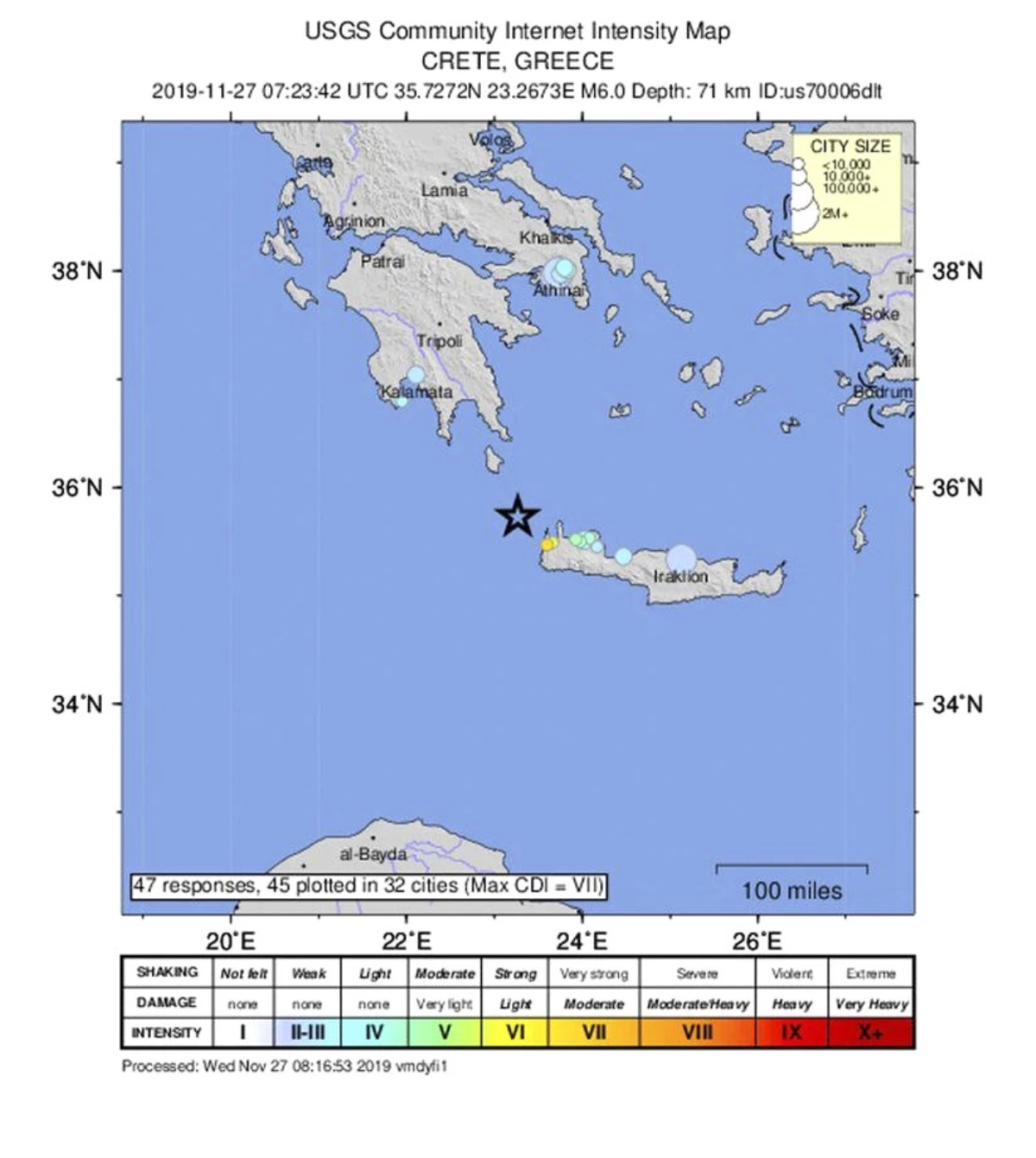 Yunanistan\'da 6 büyüklüğünde deprem