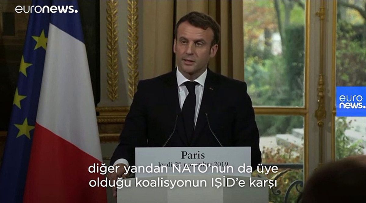 Macron: Türkiye, Suriye\'de oldubitti yapıp aynı zamanda NATO\'dan destek bekleyemez