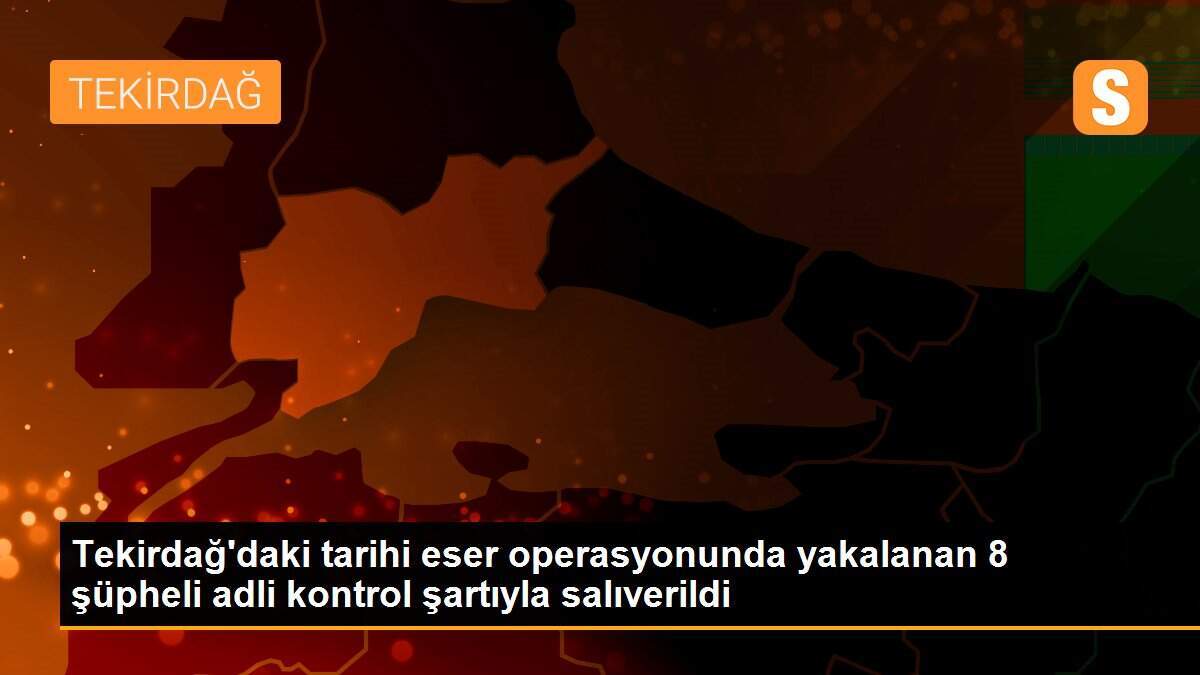 Tekirdağ\'daki tarihi eser operasyonunda yakalanan 8 şüpheli adli kontrol şartıyla salıverildi