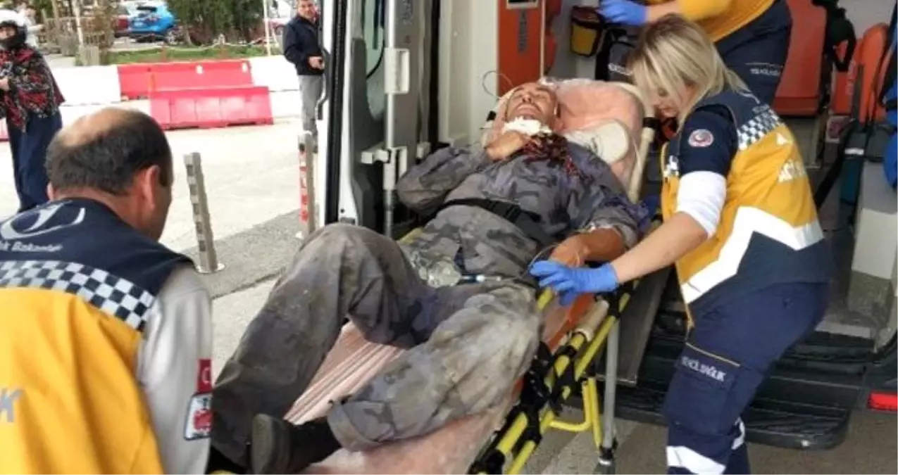 Ağaç motoru ile odun keserken kendi boğazını kesti!