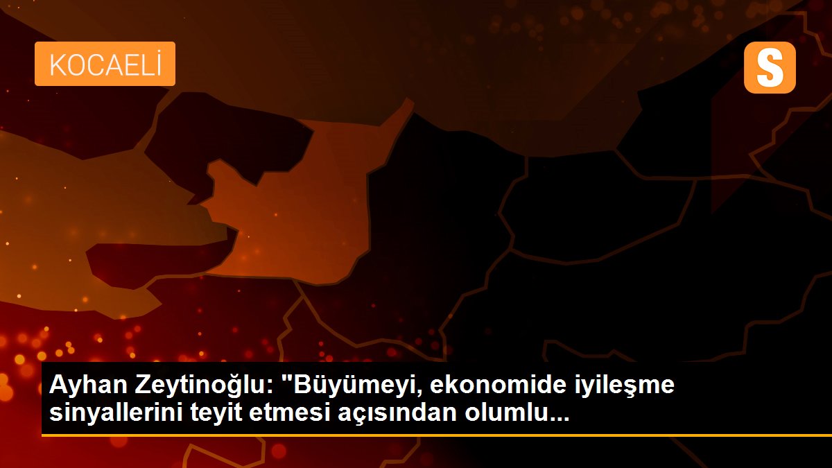 Ayhan Zeytinoğlu: "Büyümeyi, ekonomide iyileşme sinyallerini teyit etmesi açısından olumlu...
