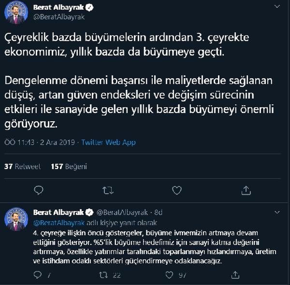 Bakan Albayrak: Üretim ve istihdam odaklı sektörleri güçlendirmeye odaklanacağız