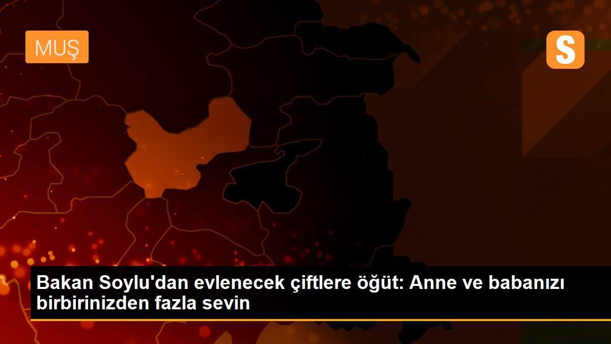 Bakan Soylu\'dan evlenecek çiftlere öğüt: Anne ve babanızı birbirinizden fazla sevin