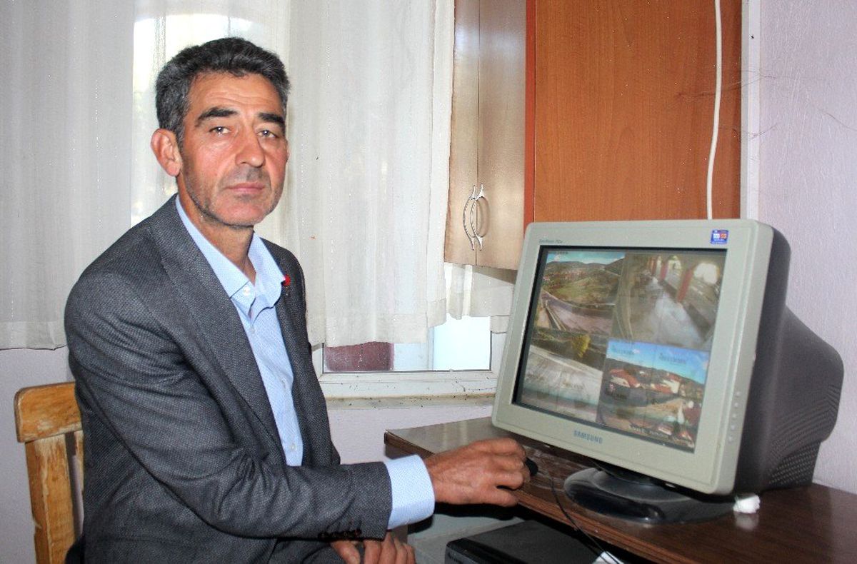 Boğacı muhtar kamera sistemiyle köyünü 7/24 izliyor