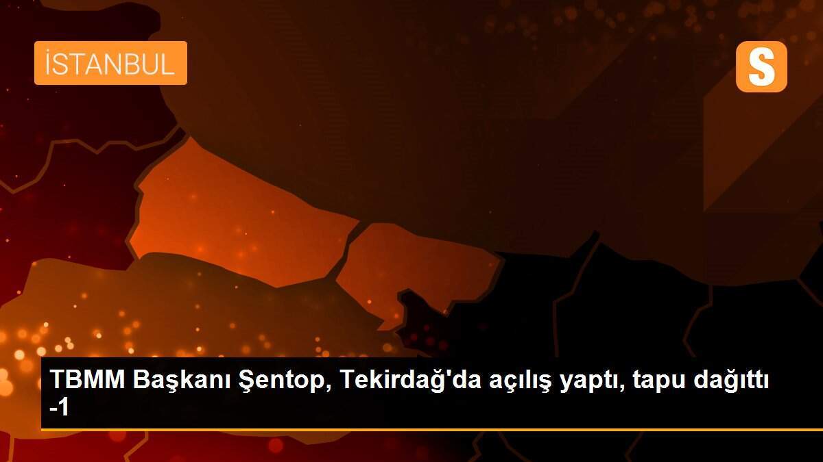 TBMM Başkanı Şentop, Tekirdağ\'da açılış yaptı, tapu dağıttı -1
