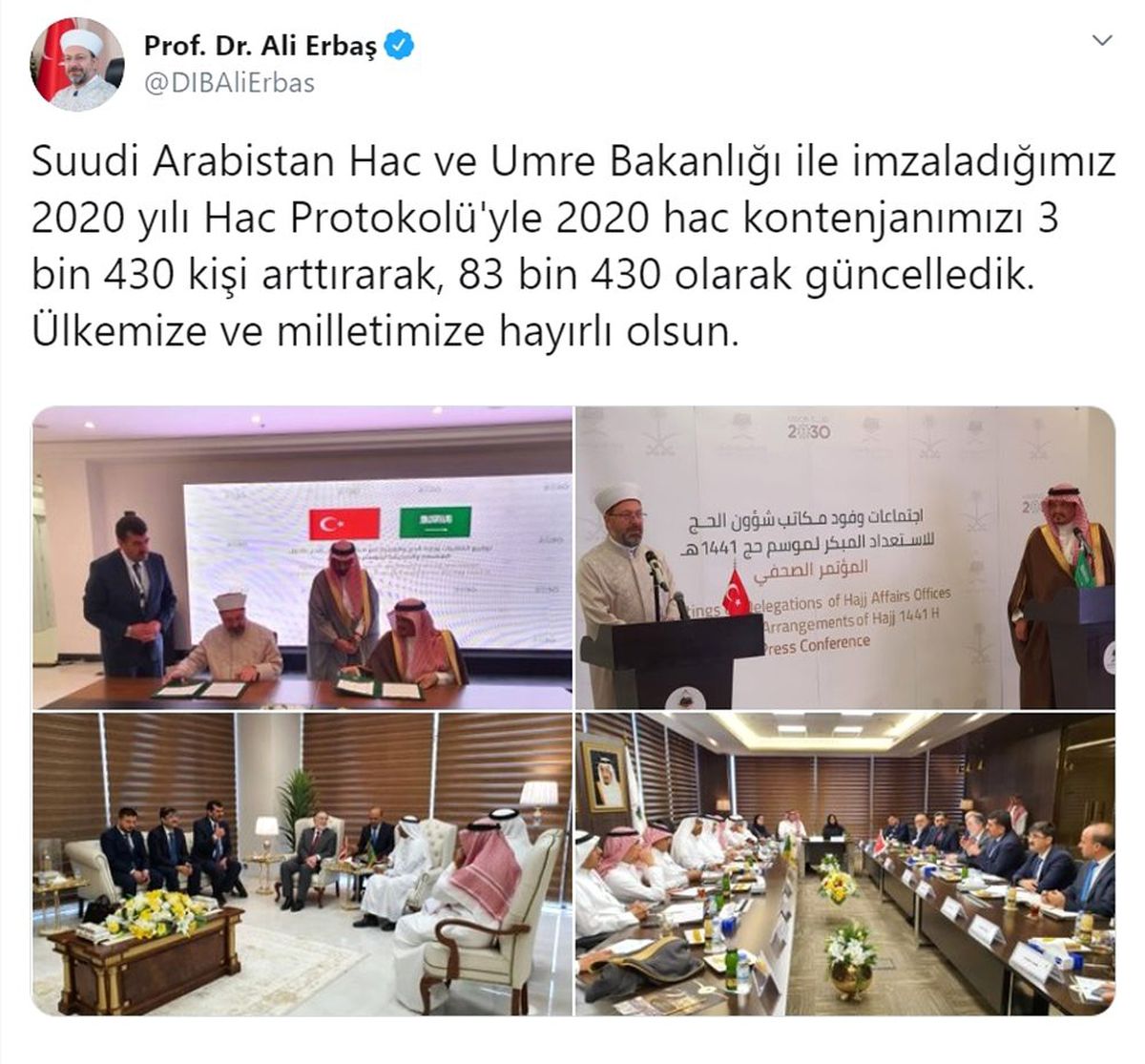 Türkiye\'nin hac kontenjanı 83 bin 430\'a yükseltildi