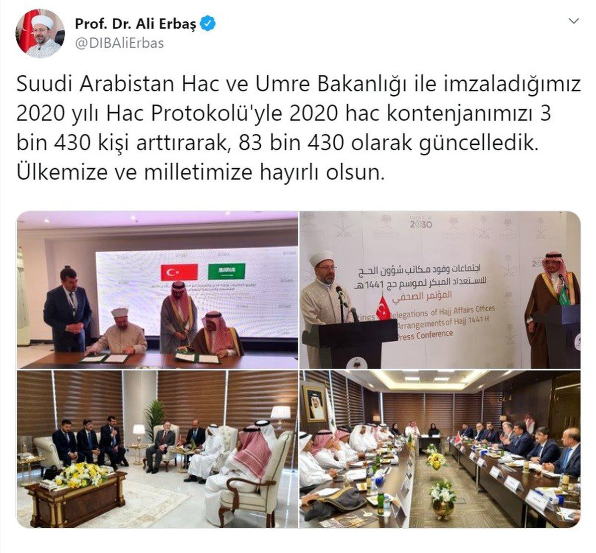 Türkiye\'nin hac kontenjanı 83 bin 430\'a yükseltildi