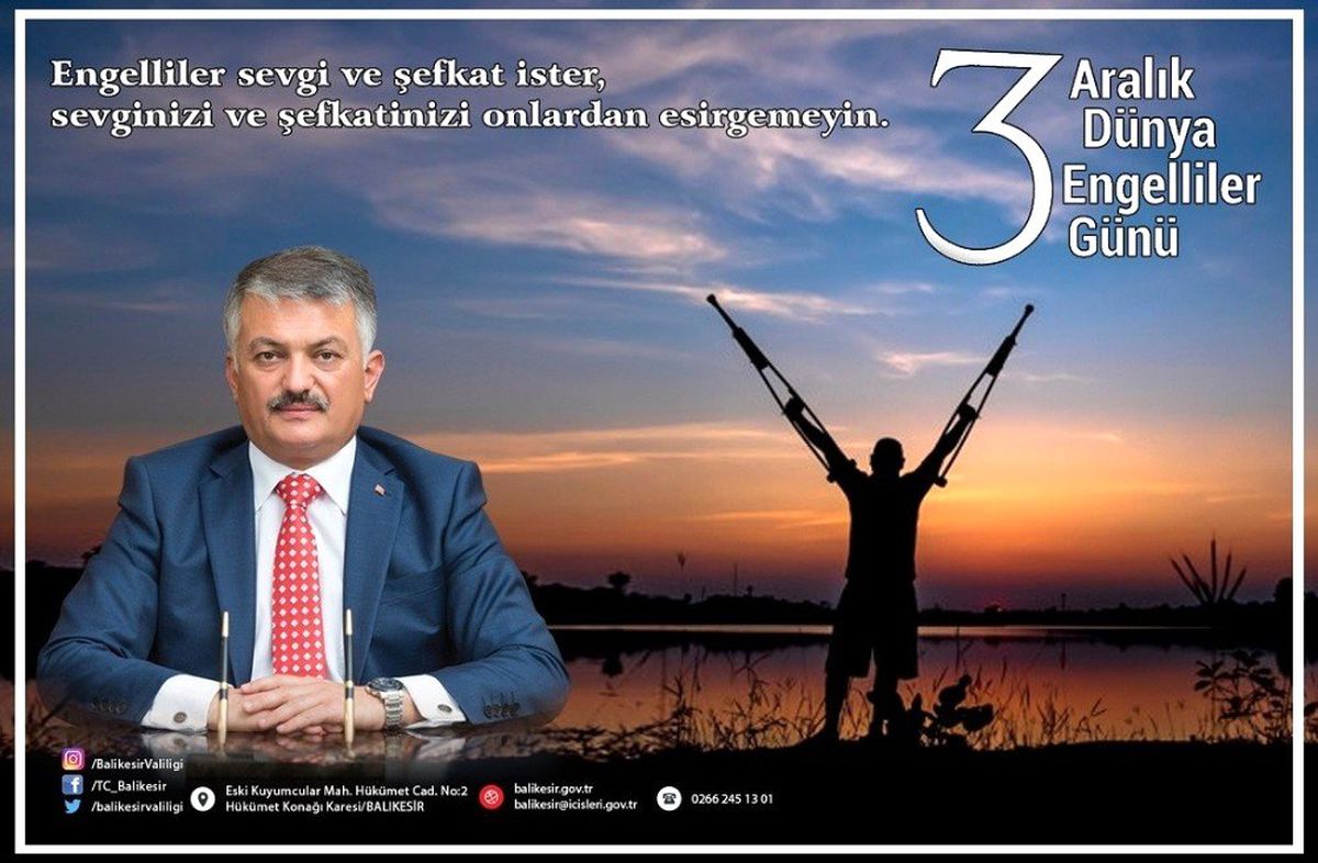 Vali Yazıcı\'dan Engelliler Günü mesajı