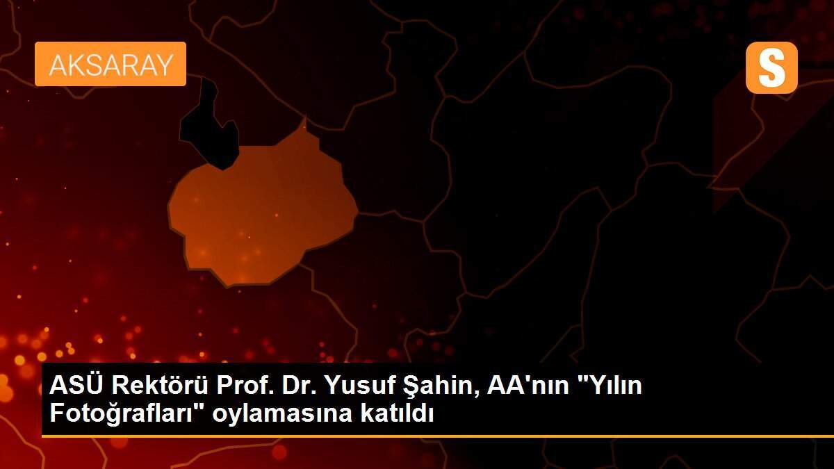 ASÜ Rektörü Prof. Dr. Yusuf Şahin, AA\'nın "Yılın Fotoğrafları" oylamasına katıldı