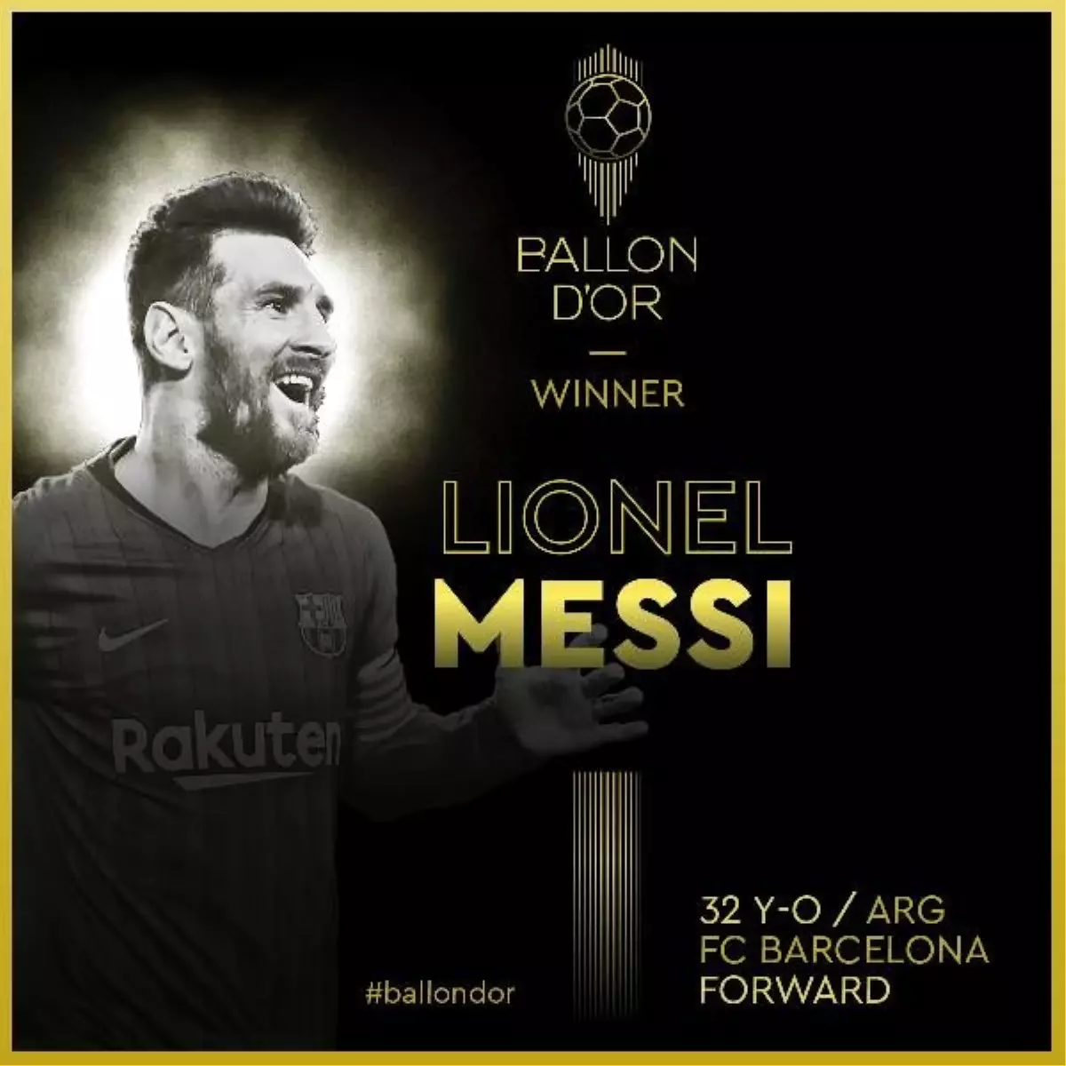 Ballon d\'Or 6\'ncı kez Lionel Messi\'nin