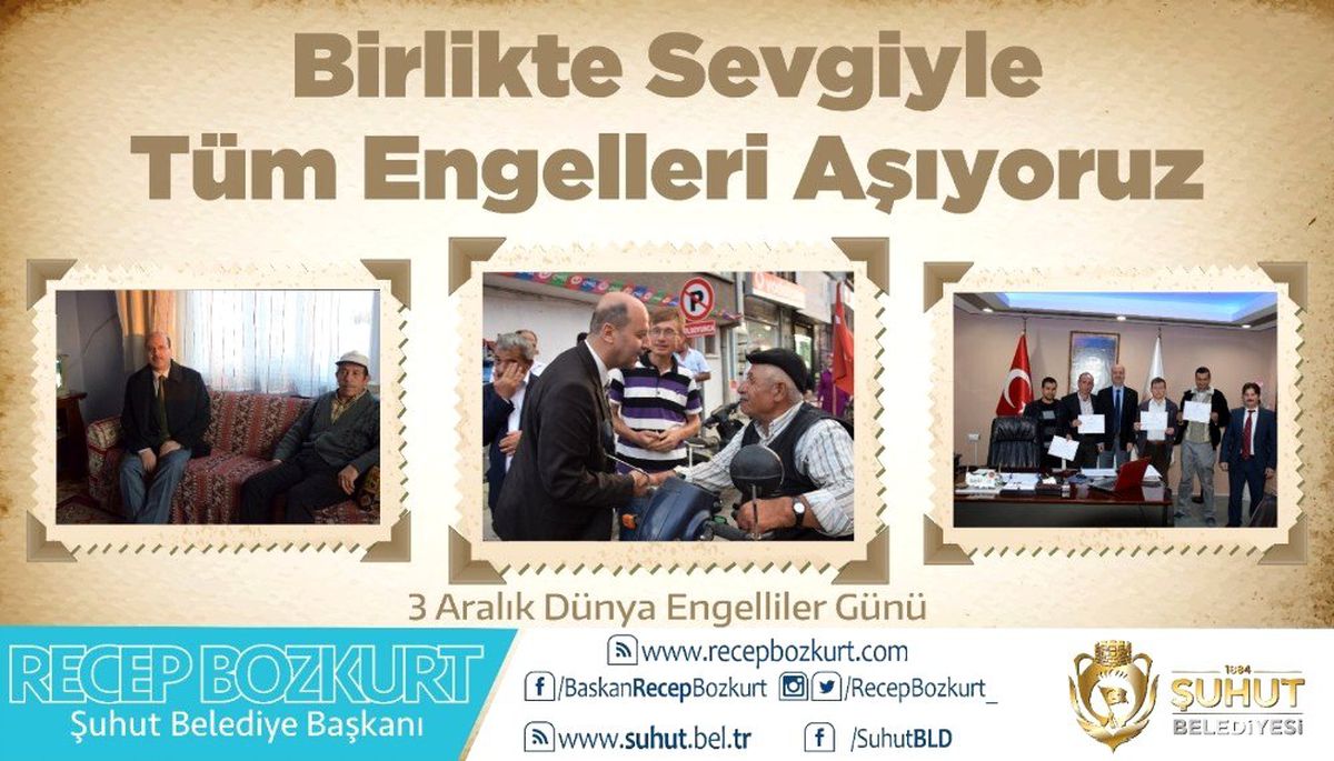 Başkan Bozkurt\'un 3 Aralık Dünya Engelliler Günü mesajı
