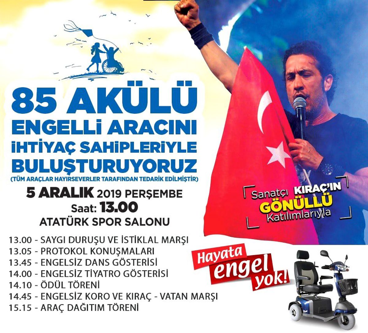 Canik Belediyesi 85 akülü aracı engellilere dağıtacak