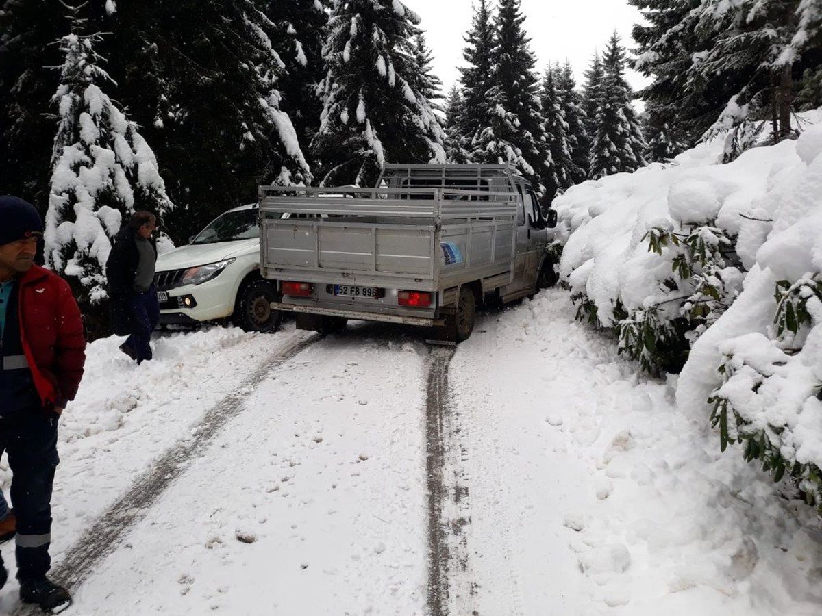 Kar yağışı kazaya yol açtı