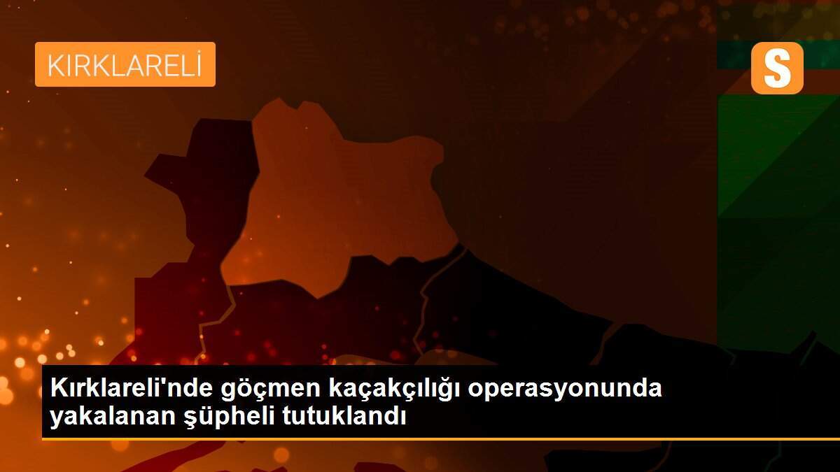 Kırklareli\'nde göçmen kaçakçılığı operasyonunda yakalanan şüpheli tutuklandı