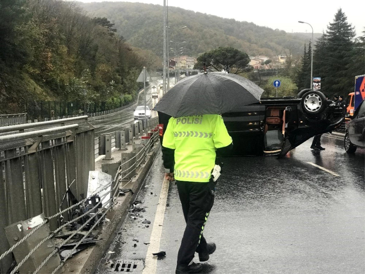 (Özel) Lüks minibüs takla attı, aracın sahibi şoföre kızdı