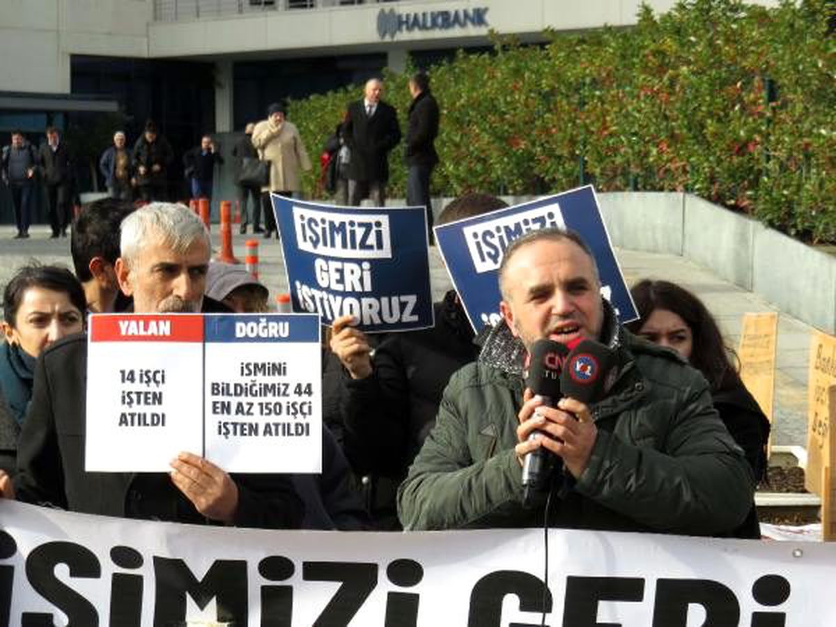 Ataşehir Belediyesi önünde işçilerden eylem