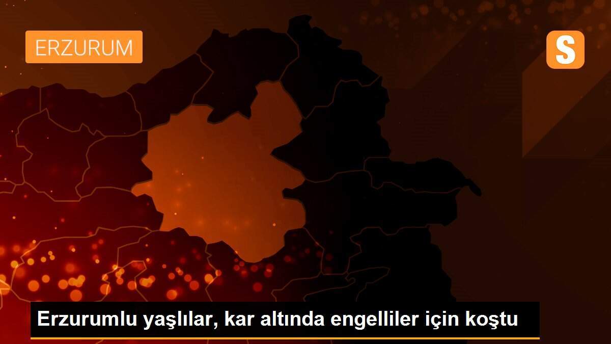 Erzurumlu yaşlılar, kar altında engelliler için koştu