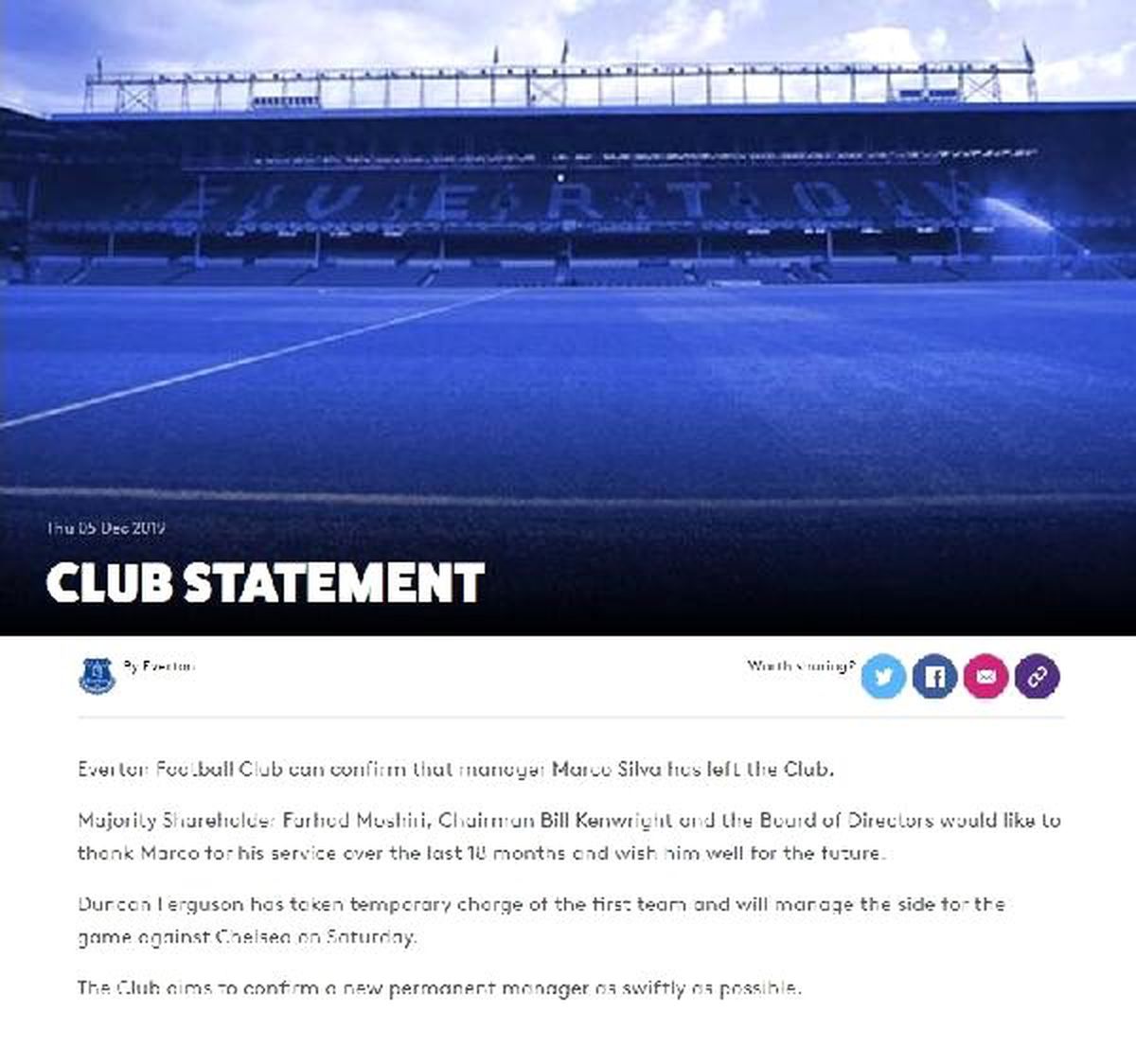 Everton\'da Marco Silva dönemi sona erdi