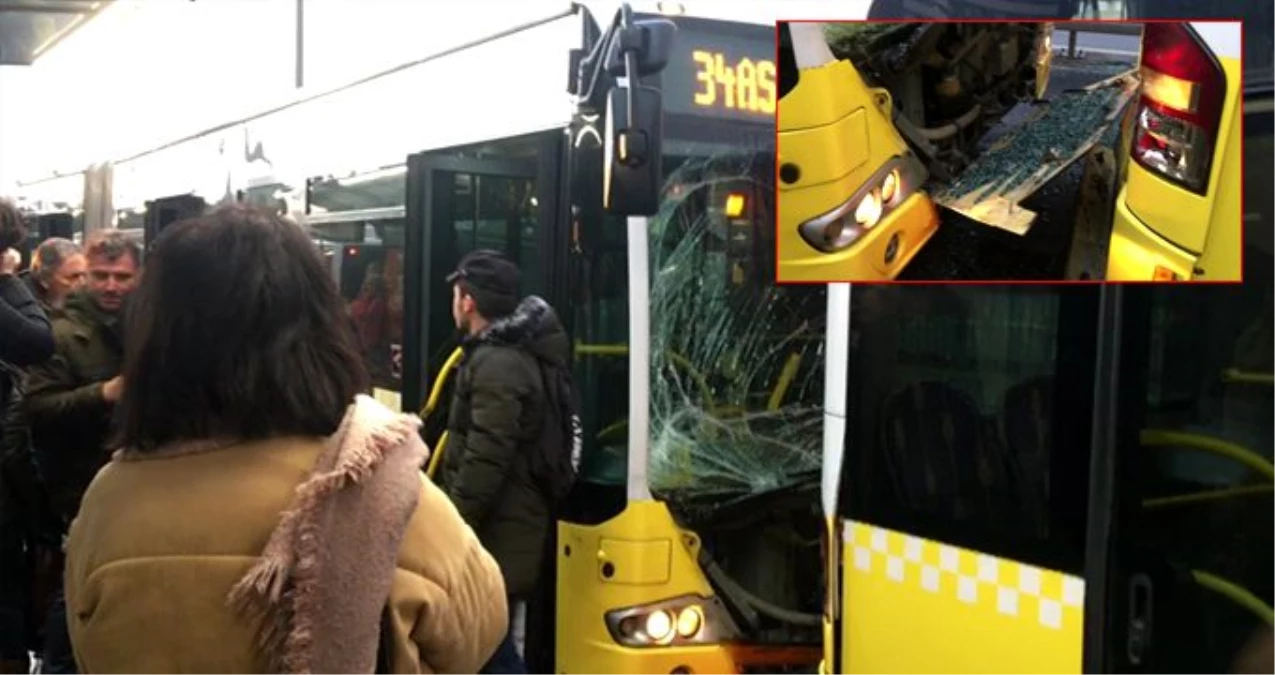 Fikirtepe\'de metrobüsler kafa kafaya çarpıştı: Yaralılar var