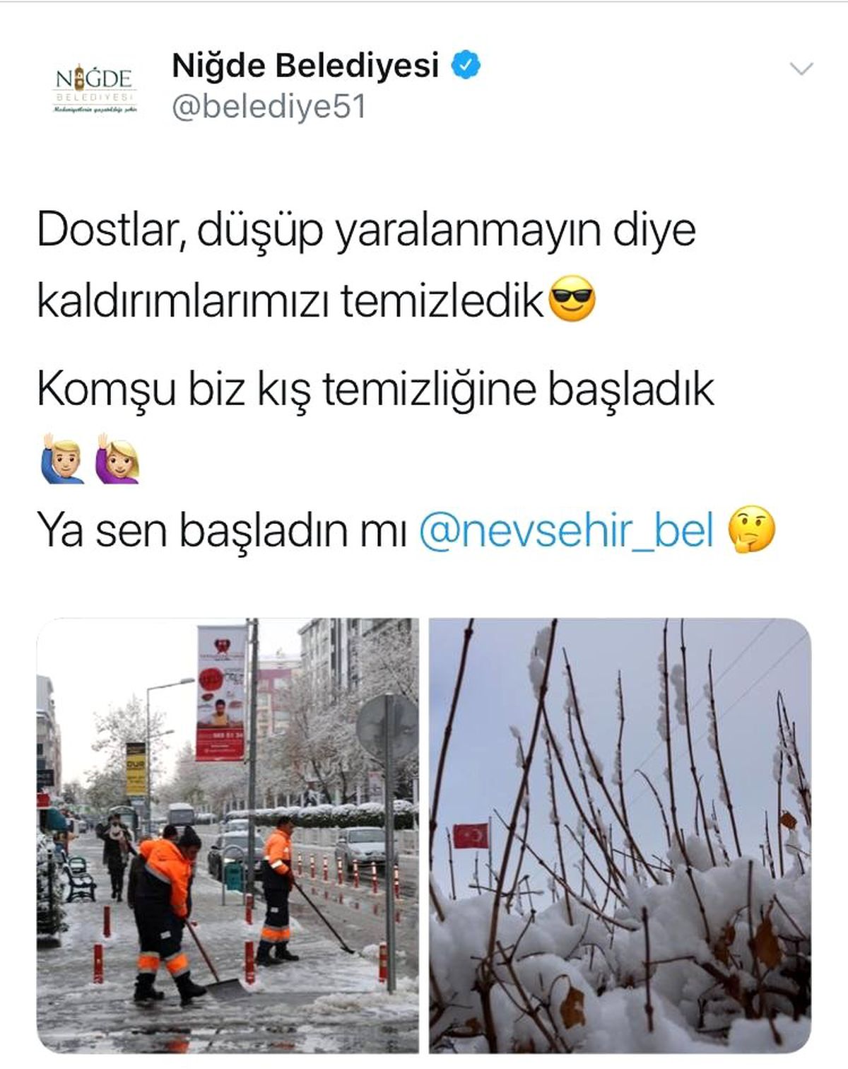 Belediyelerin gülümseten kar diyaloğu