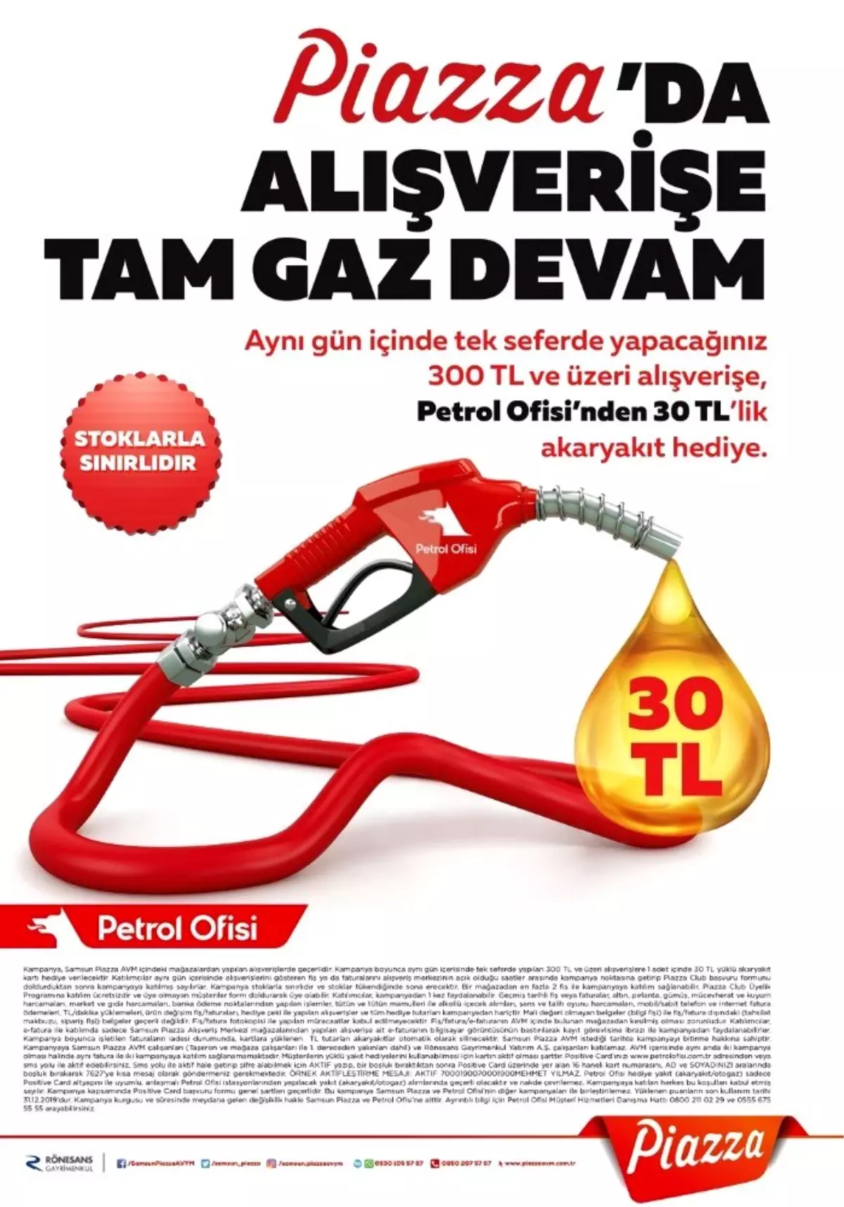 300 TL\'lik alışverişe 30 TL\'lik akaryakıt hediye