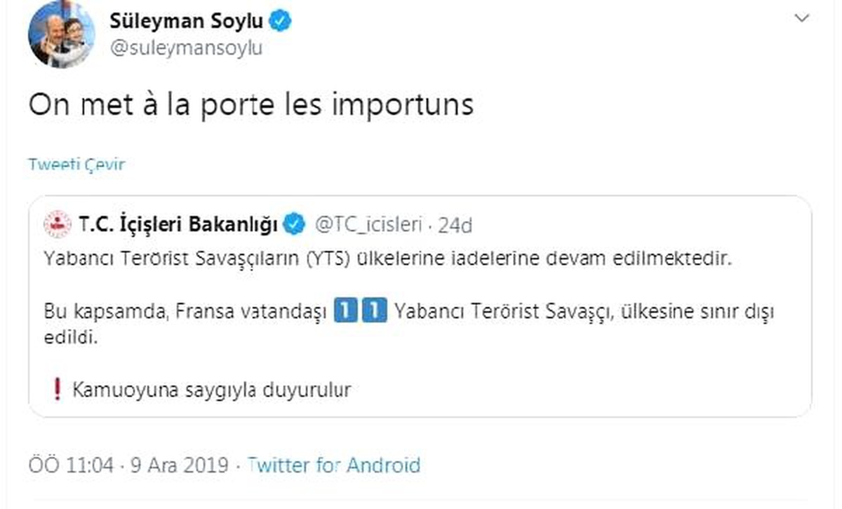 Bakan Soylu: İstenmeyenleri kapının önüne koyuyoruz