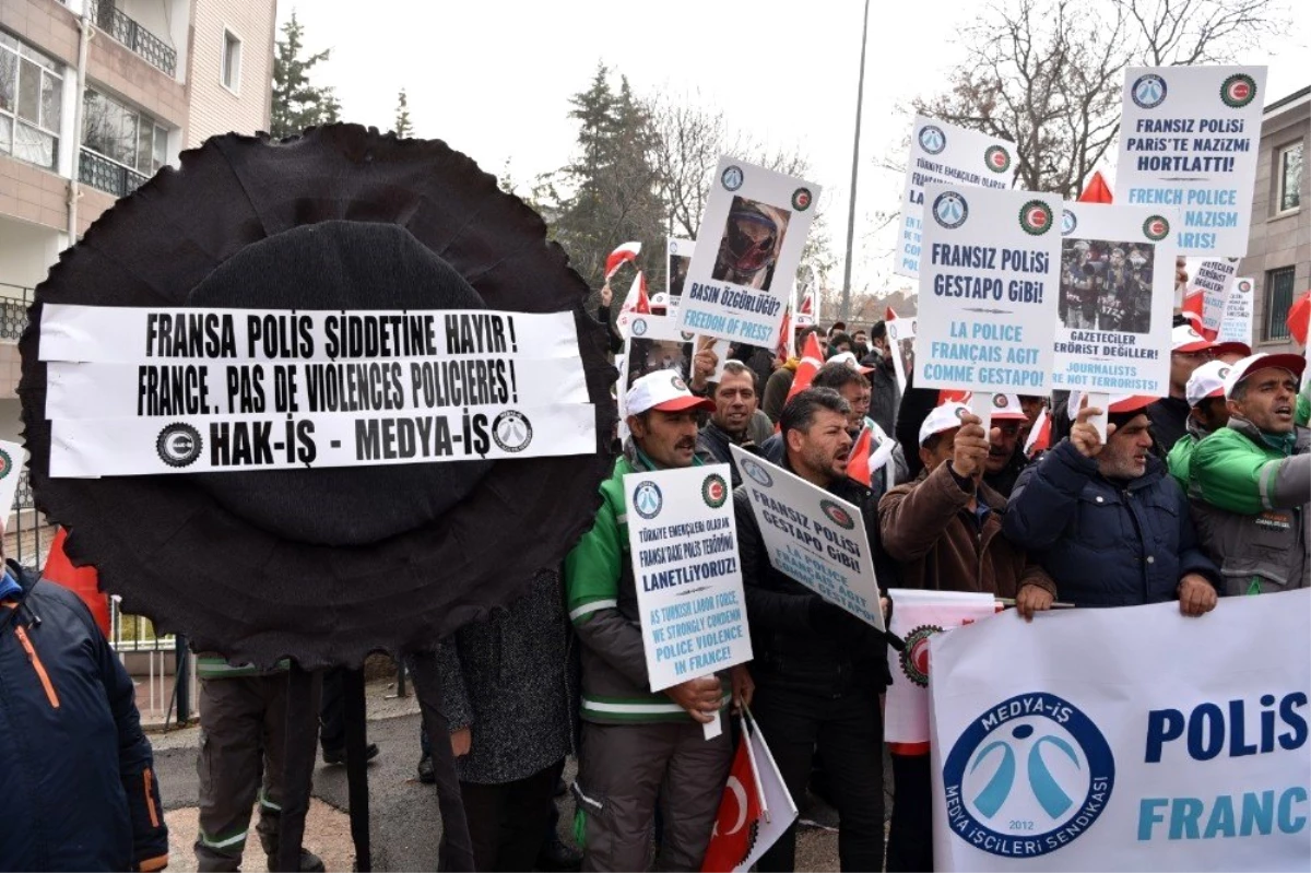 HAK - İŞ\'ten Fransa Büyükelçiliği önünde eylem