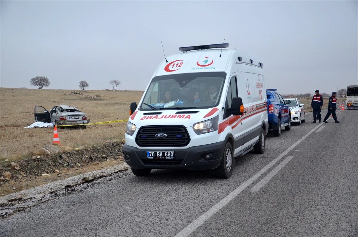 Karaman\'da otomobil devrildi: 1 ölü, 1 yaralı
