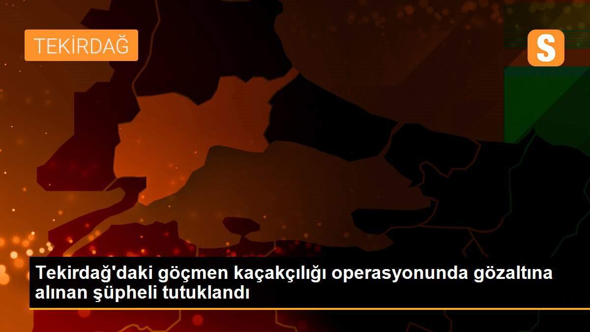 Tekirdağ\'daki göçmen kaçakçılığı operasyonunda gözaltına alınan şüpheli tutuklandı