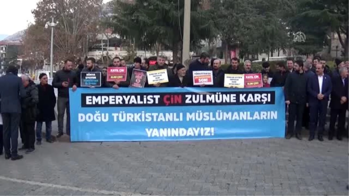 Amasya\'da Doğu Türkistan protestosu