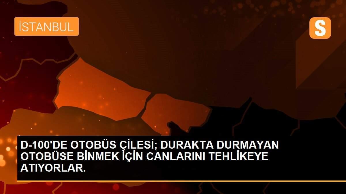 D-100\'DE OTOBÜS ÇİLESİ; DURAKTA DURMAYAN OTOBÜSE BİNMEK İÇİN CANLARINI TEHLİKEYE ATIYORLAR.