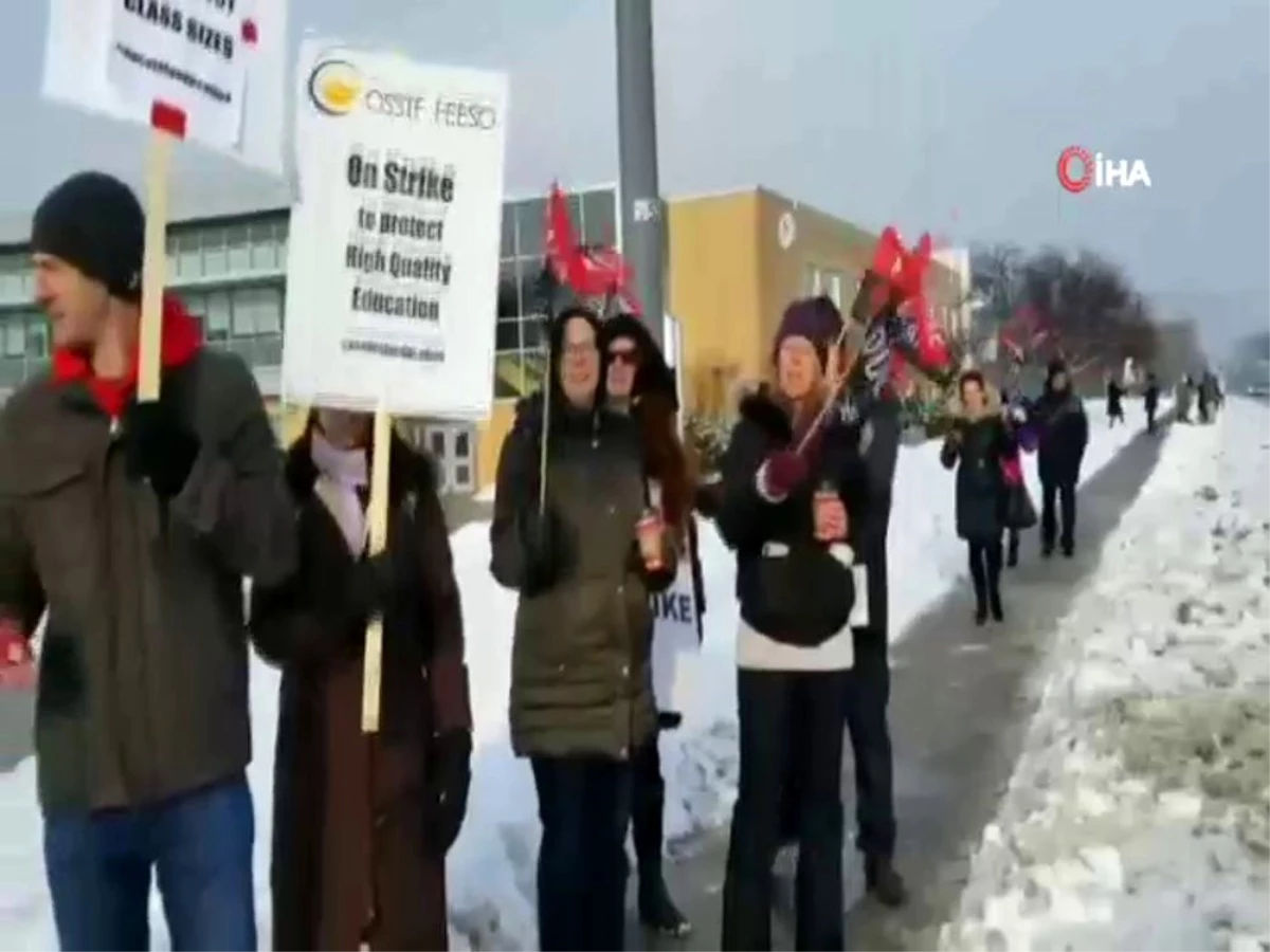 Kanada\'da öğretmenlerden 1 günlük grev