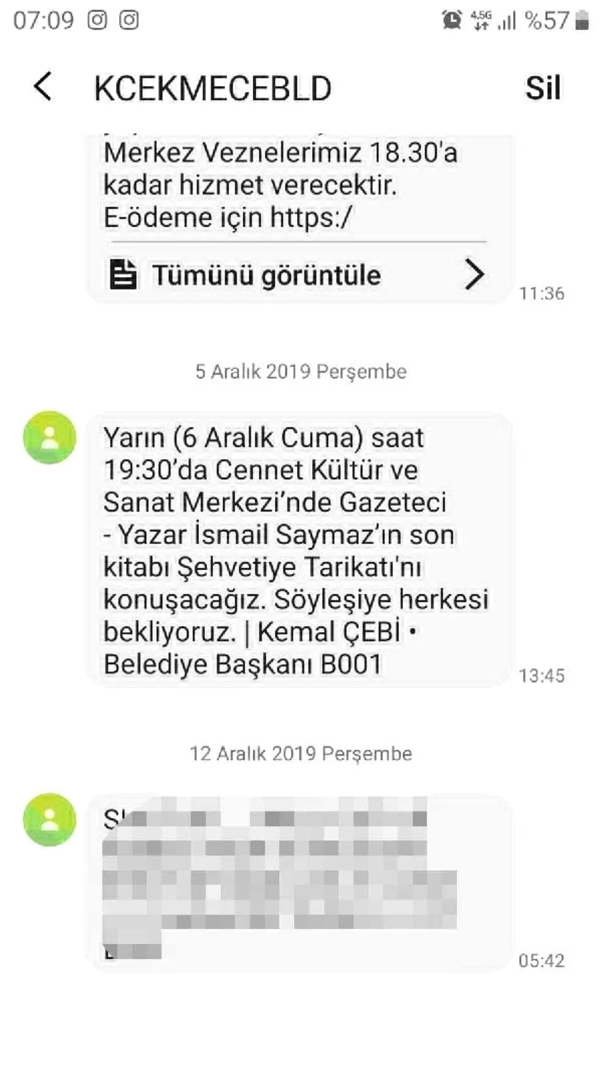 Küçükçekmecelilere SMS şoku